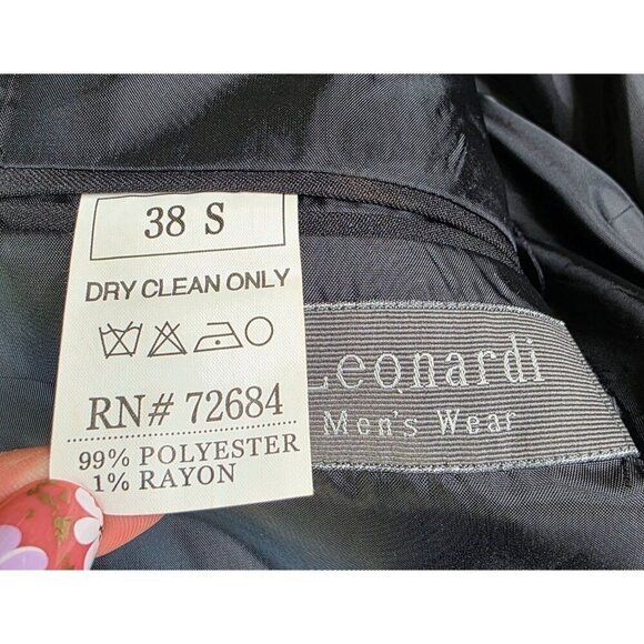 Mens Black Pinstripe Blazer 38S Wool Feel By Burnei Hand Tailored - Picture 5 of 16